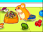 Hamster lost in food